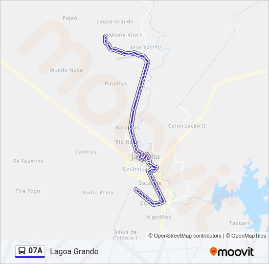 Mapa da linha 07A de 