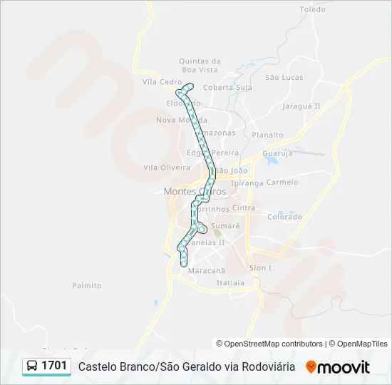 1701 Bus Line Map