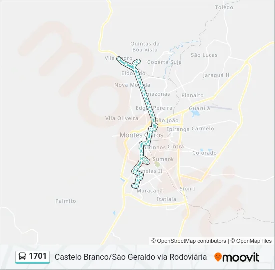 1701 Bus Line Map