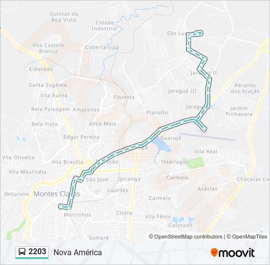 Mapa de 2203 de autobús