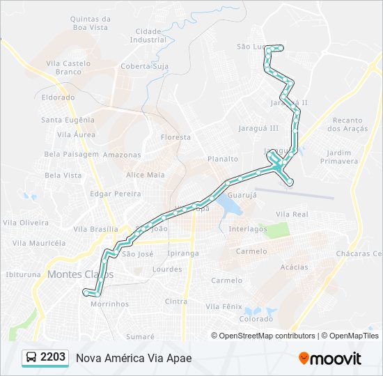 Mapa de 2203 de autobús