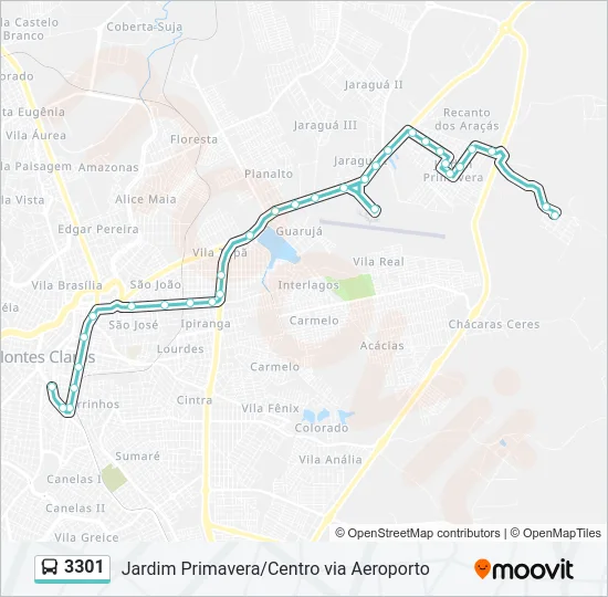 3301 Bus Line Map