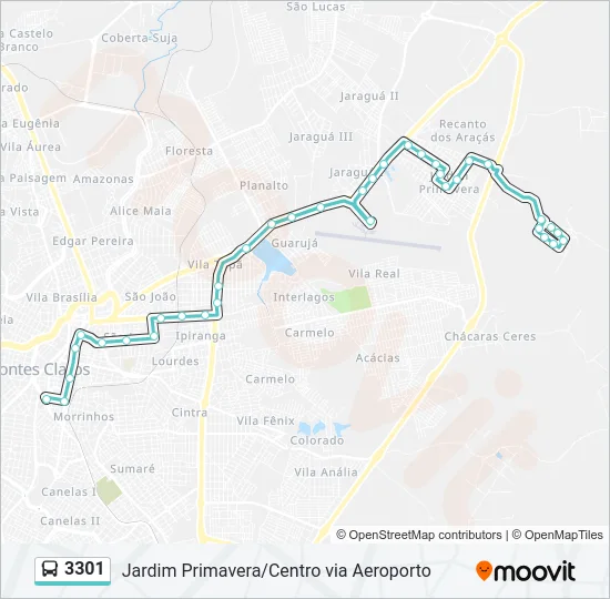 3301 Bus Line Map