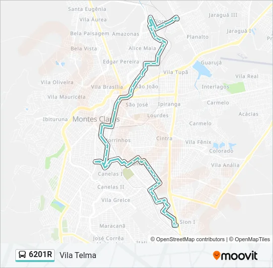 6201R Bus Line Map