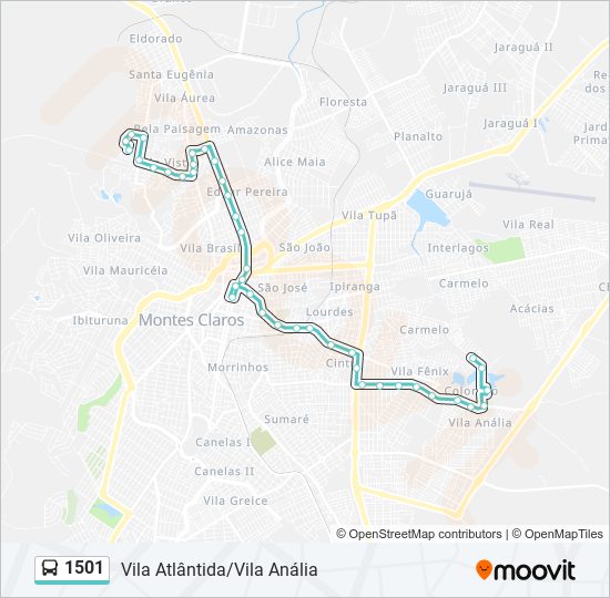 Mapa de 1501 de autobús