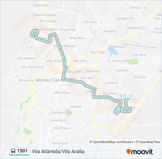 Mapa de 1501 de autobús