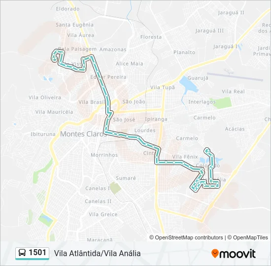 1501 Bus Line Map