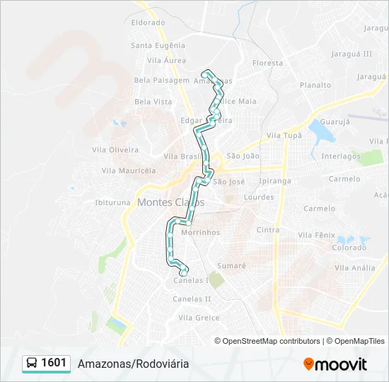 1601 Bus Line Map