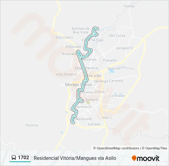 1702 Bus Line Map