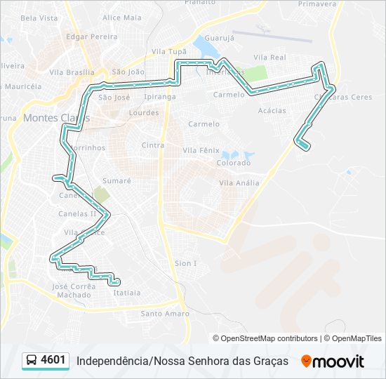 Mapa de 4601 de autobús