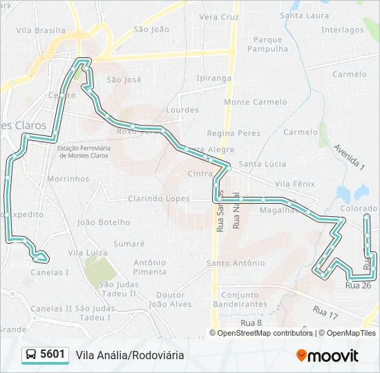 5601 Bus Line Map