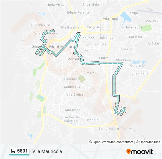 5801 Bus Line Map