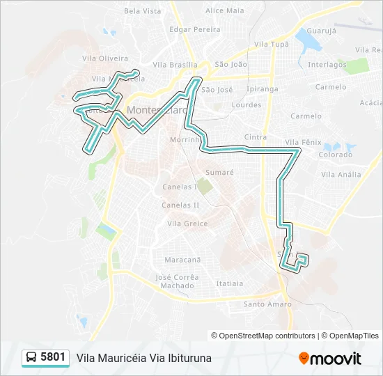5801 Bus Line Map