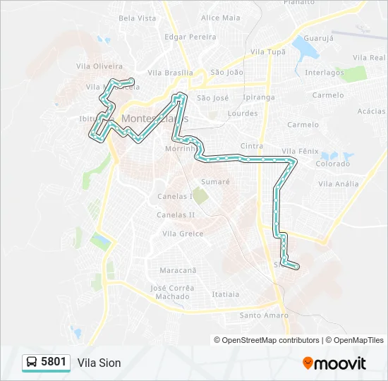 5801 Bus Line Map