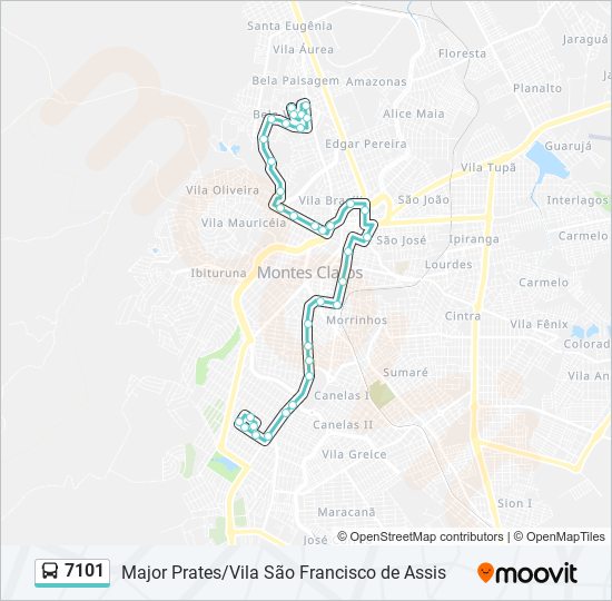 Mapa de 7101 de autobús