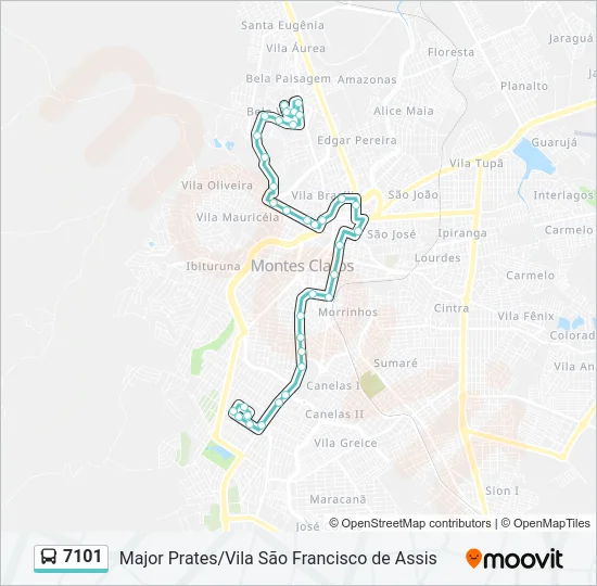 7101 Bus Line Map