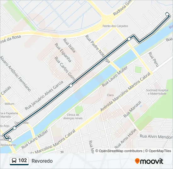 102 Bus Line Map