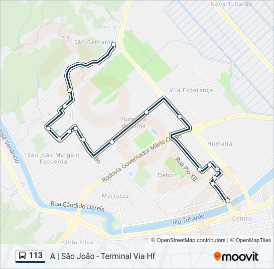 113 Bus Line Map