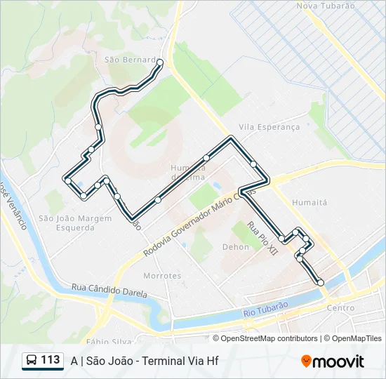 113 Bus Line Map