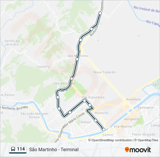 114 Bus Line Map