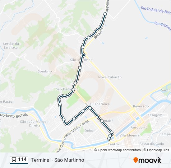 114 Bus Line Map