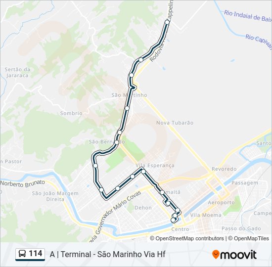 114 Bus Line Map