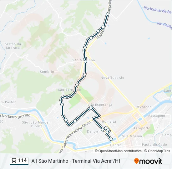 114 Bus Line Map