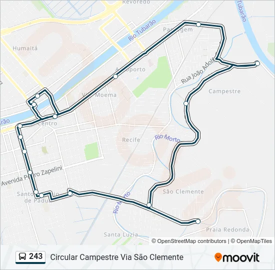 Mapa de 243 de autobús