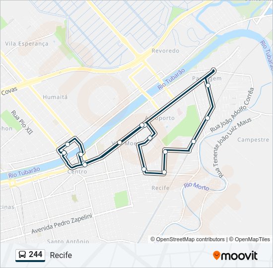 Mapa da linha 244 de ônibus