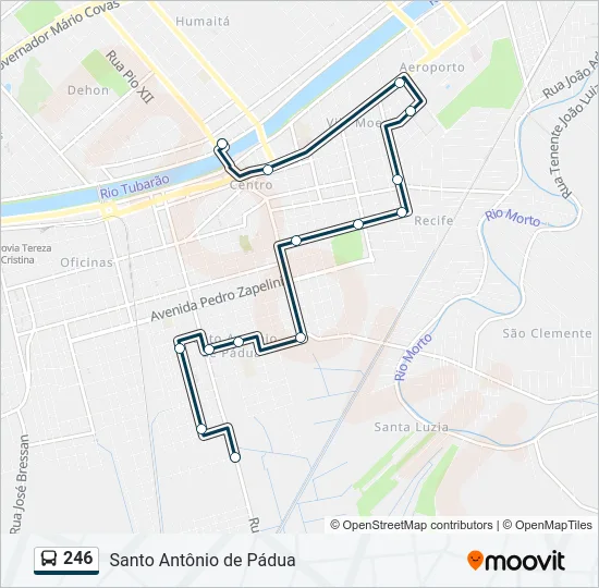 Mapa da linha 246 de ônibus