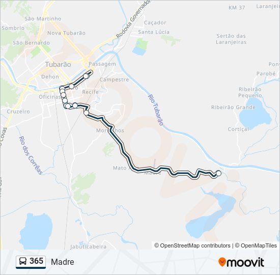 365 bus Line Map