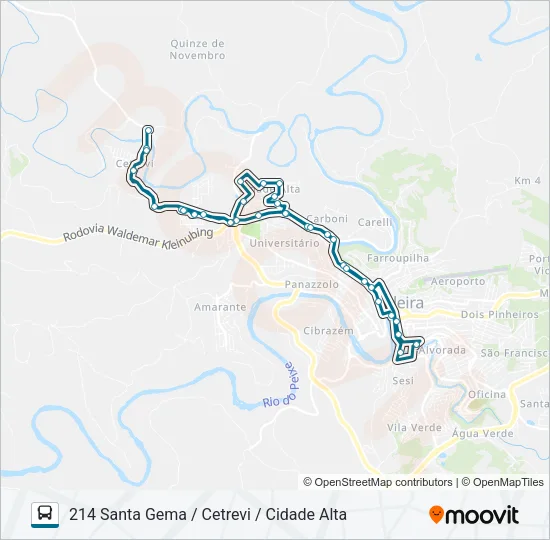 214 SANTA GEMA / CETREVI / CIDADE ALTA Bus Line Map