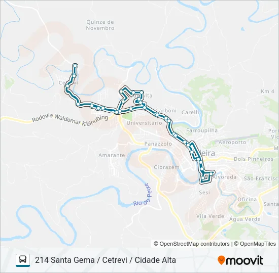 214 SANTA GEMA / CETREVI / CIDADE ALTA Bus Line Map