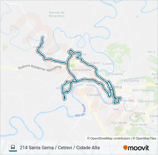 214 SANTA GEMA / CETREVI / CIDADE ALTA Bus Line Map