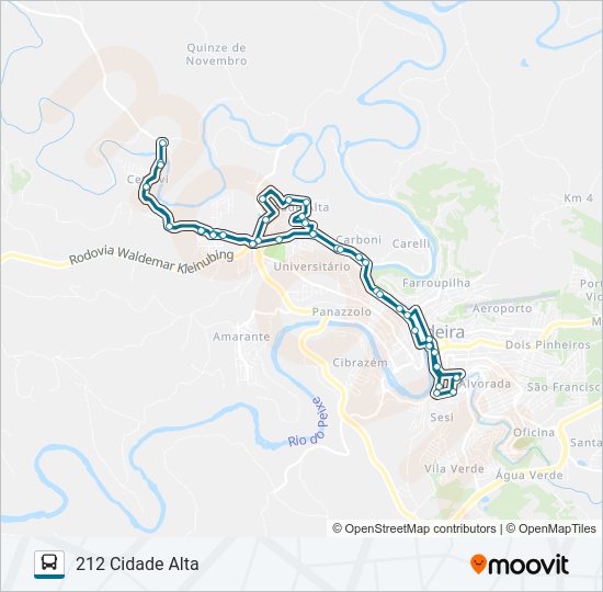 Mapa da linha 212 CIDADE ALTA de ônibus