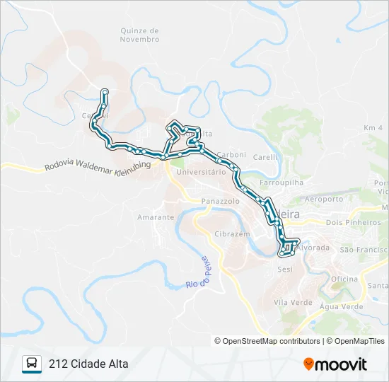 212 CIDADE ALTA Bus Line Map
