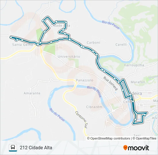 212 CIDADE ALTA Bus Line Map