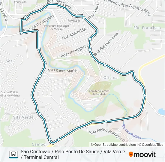 216 SÃO CRISTÓVÃO Bus Line Map