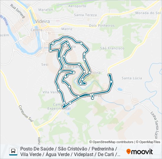 Mapa da linha 216 SÃO CRISTÓVÃO de ônibus