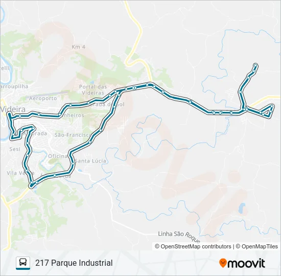 217 PARQUE  INDUSTRIAL Bus Line Map