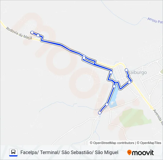 101 SÃO MIGUEL Bus Line Map