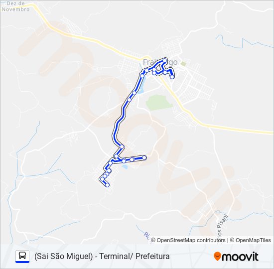 101 SÃO MIGUEL bus Line Map