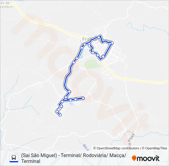 101 SÃO MIGUEL Bus Line Map
