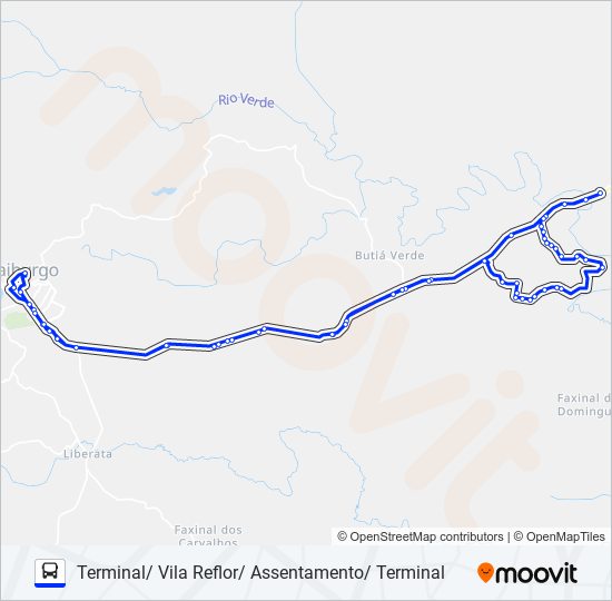 Mapa da linha 107 VILA REFLOR de ônibus