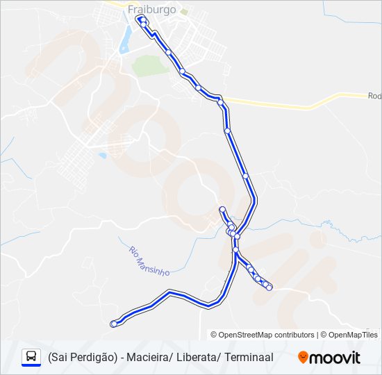 Mapa da linha 106 MACIEIRA/LIBERATA de ônibus