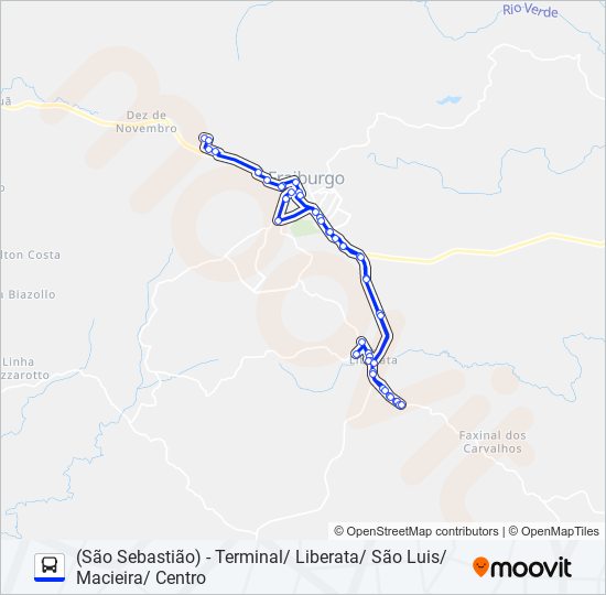 Mapa da linha 106 MACIEIRA/LIBERATA de ônibus