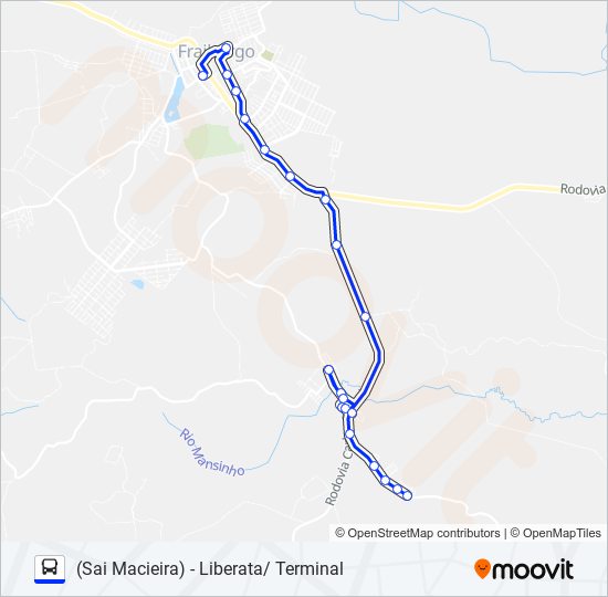 Mapa da linha 106 MACIEIRA/LIBERATA de ônibus