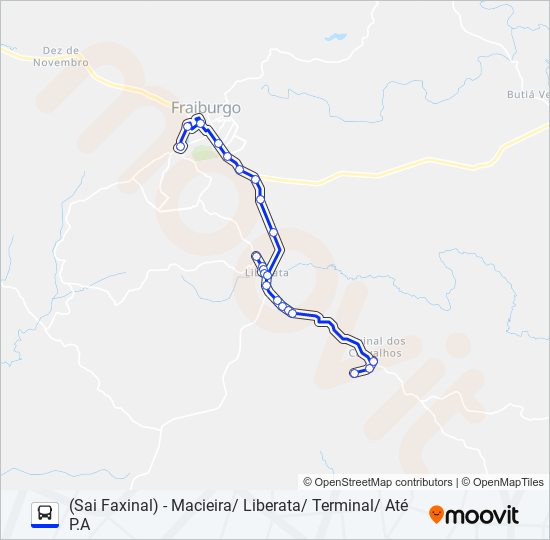 Mapa da linha 106 MACIEIRA/LIBERATA de ônibus