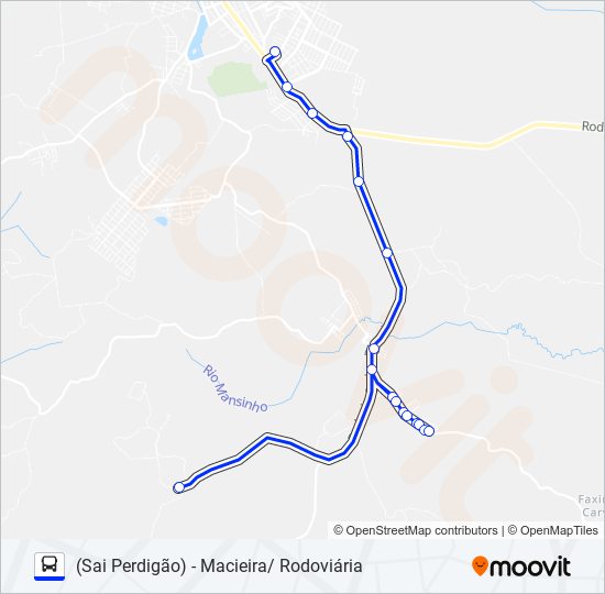 Mapa da linha 106 MACIEIRA/LIBERATA de ônibus