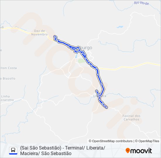 Mapa da linha 106 MACIEIRA/LIBERATA de ônibus